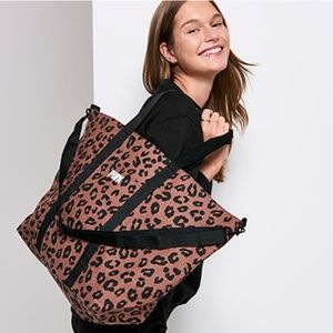 Brand New VS Pink Large Leopard Weekender Tote NIB